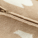 Yves Delorme Kenzo K Hanadot Beige Decorative Pillow by Yves Delorme - Decorative Pillow 18 x 18 K Hanadot Beige at FIG LINENS AND HOME - 5