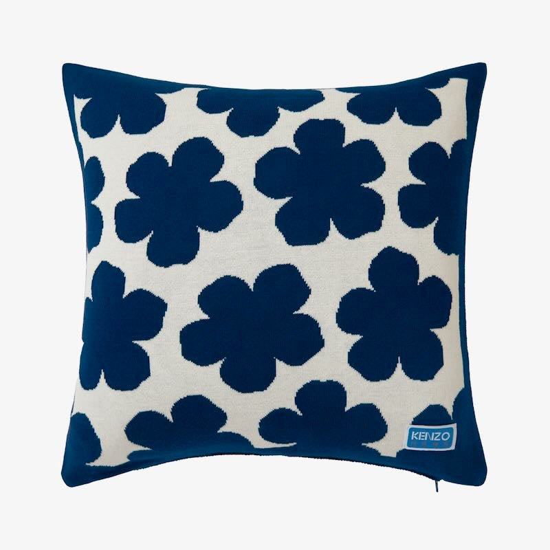 K Hanadot Navy Decorative Pillow by Kenzo Paris at Fig Linens and Home