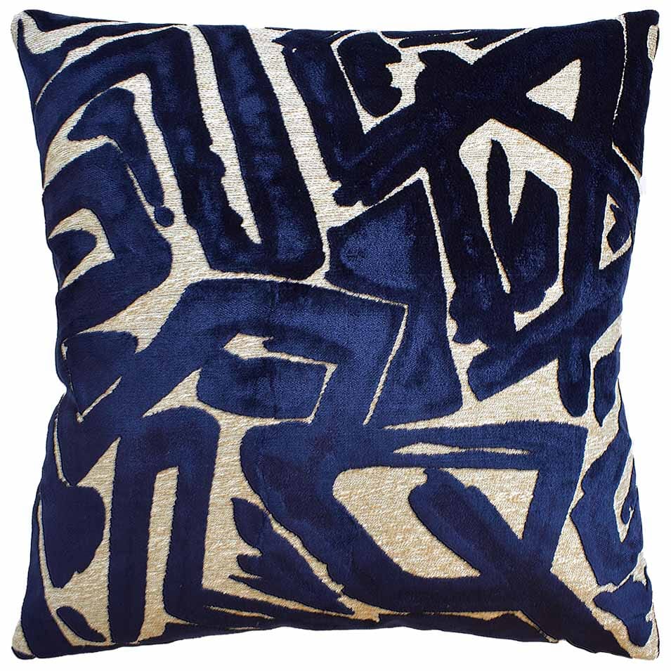 Depiction Indigo Decorative Pillow Ryan Studio Throw Pillows FIG
