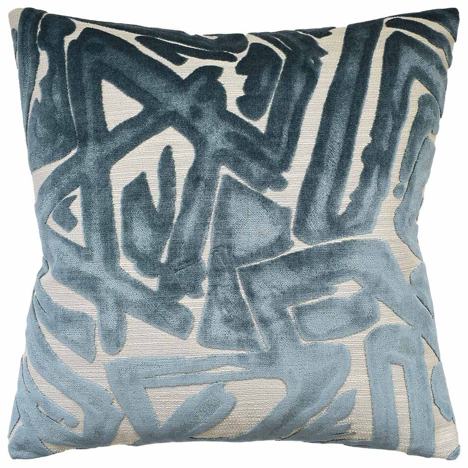 Depiction Teal - Throw Pillow by Ryan Studio