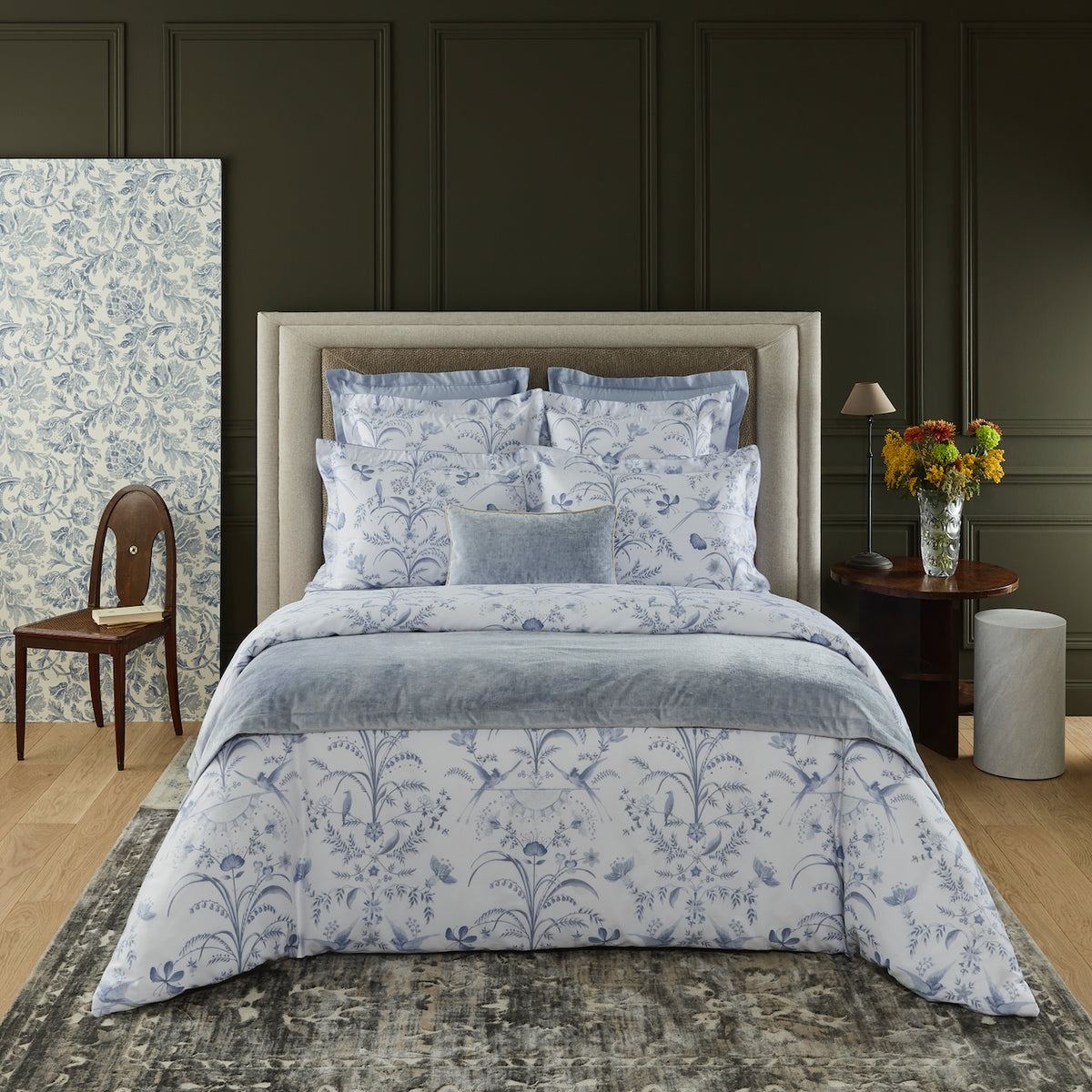Herbier Celeste Organic Duvet Cover by Yves Delorme at Fig Linens and Home