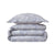 Yves Delorme Estampe Duvet with Pillow Sham - Silver and Blue Jacquard
