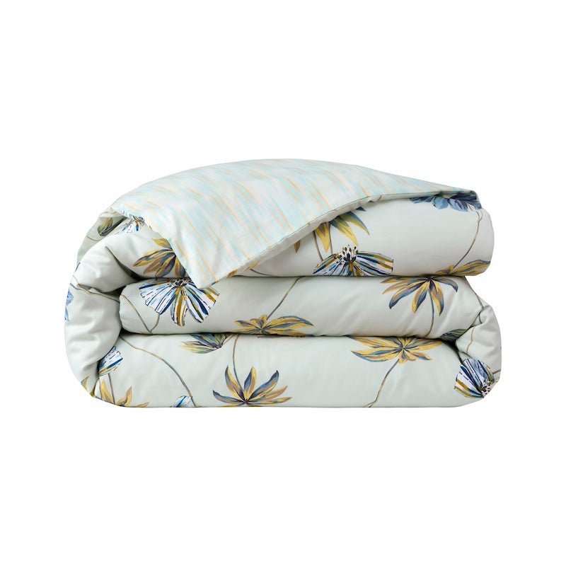 Duvet Cover - Tropical Green Bedding by Yves Delorme - Organic Cotton Linens at Fig Linens and Home