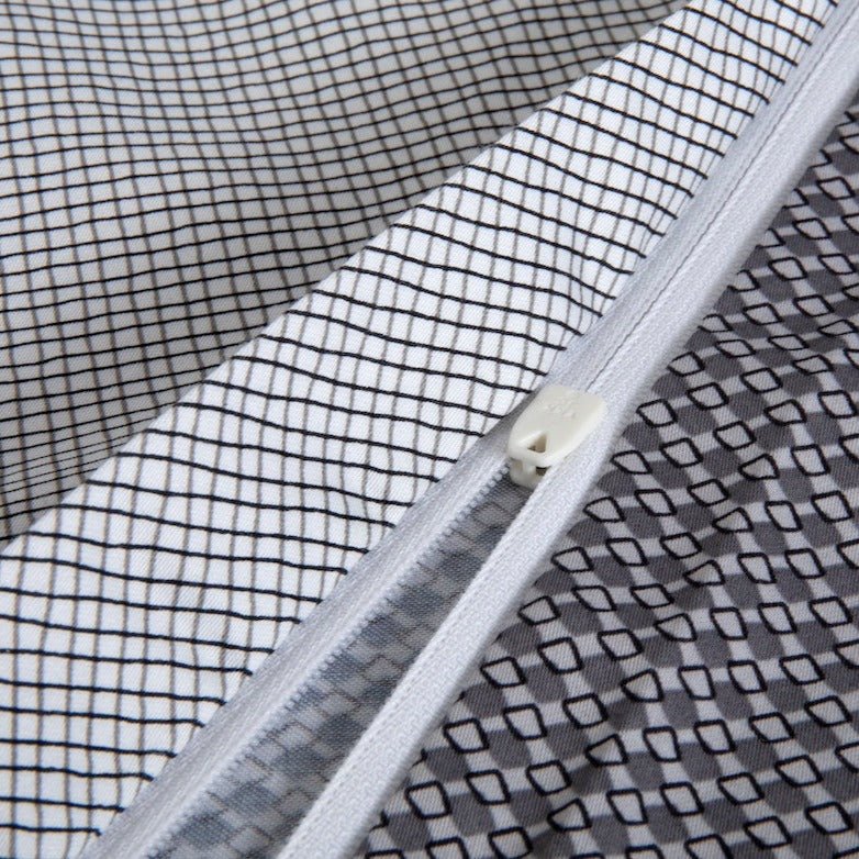 Duvet Zipper closure detail - Yves Delorme Alton Grey Bedding | Hugo Boss at Fig Linens and Home