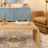 Worlds Away Newbury Coffee Table Lifestyle - Grasscloth Waterfall Table at Fig Linens and Home 3