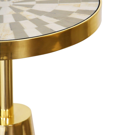 Elias Tapered Brass Side Table by Worlds Away