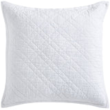 Chloe European Linen Diamond Coverlet Sham by Orchids Lux Home - White Euro Sham