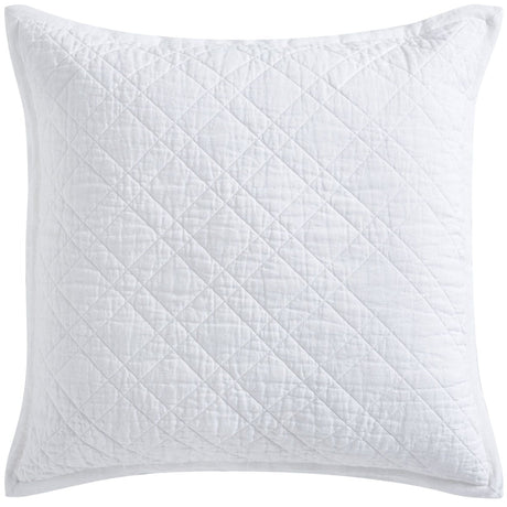 Chloe European Linen Diamond Coverlet Sham by Orchids Lux Home - White Euro Sham