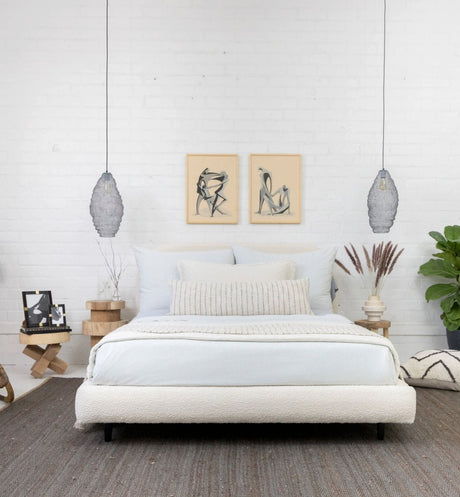 Jo Jo Pillow by Pom Pom at Home Shown in Bedroom with Bedding