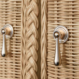 Buffet Table - Evander Rattan Buffet Table by Worlds Away - Brass Hardware View - Fig Linens and Home