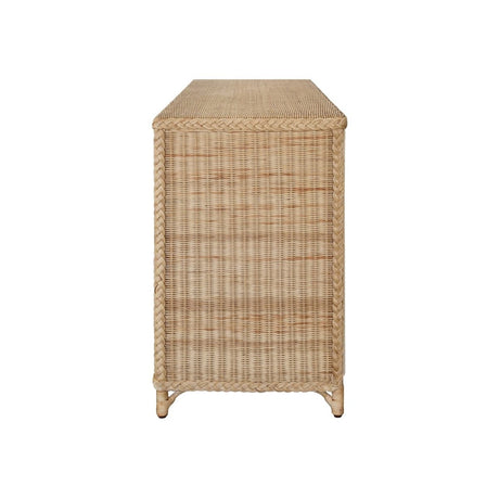 Buffet Table - Evander Rattan Buffet Table by Worlds Away - Side View - Fig Linens and Home