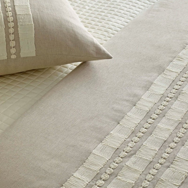 Ann Gish Echelon Throw Natural by Ann Gish - 96x50 Padded Throw Natural at FIG LINENS AND HOME - 1