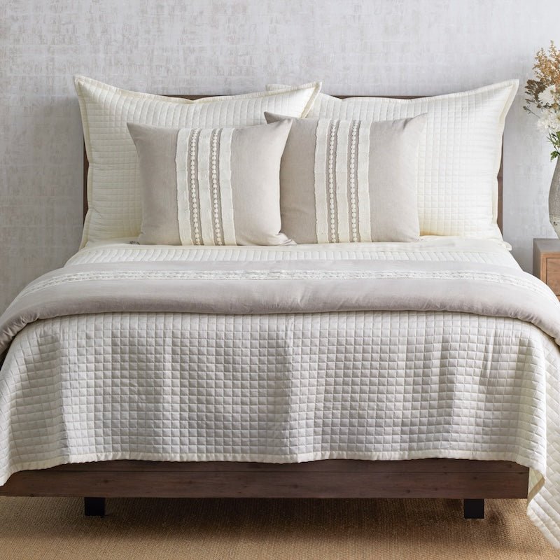 Ann Gish Echelon Decorative Pillows Natural by Ann Gish - 24" x 24" Throw Pillow Natural at FIG LINENS AND HOME - 1