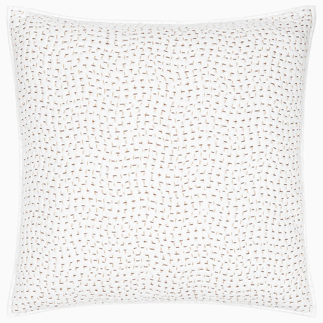 Organic Hand Stitched Coffee Sham by John Robshaw at Fig Linens and Home - 2