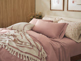 Coyuchi Praline Chambray Organic Crinkled Percale Sheet Sets at Fig Linens and Home - Lifestyle