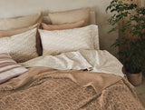 Coyuchi Mirada Fawn Chrysanthemum Organic Matelasse Coverlet at Fig Linens and Home - Lifestyle 1