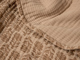 Fabric Detail - Coyuchi Mirada Fawn Chrysanthemum Organic Matelasse Blanket at Fig Linens and Home