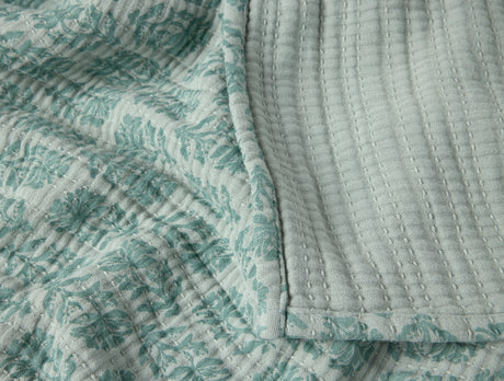 Fabric Swatch - Coyuchi Mirada Thyme Chrysanthemum Organic Matelasse at Fig Linens and Home