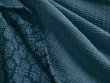 Mirada Organic Matelasse Cerulean Chrysanthemum Coverlet Styled Room View 3 | Coyuchi at Fig Linens and Home