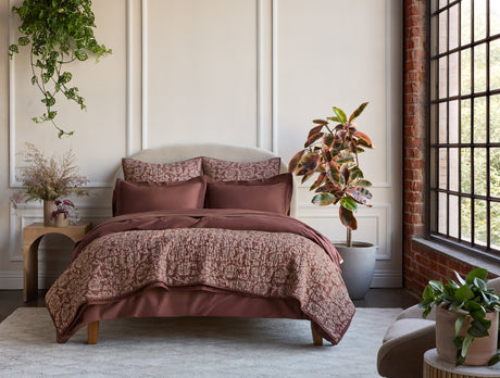 Cloud Soft Organic Sateen Mulberry Sheet Set Styled Room View 2 | Coyuchi at Fig Linens and Home
