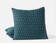 Mirada Organic Matelasse Cerulean Chrysanthemum Euro Sham | Coyuchi at Fig Linens and Home