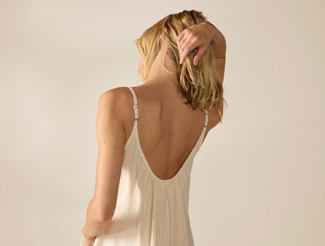 Women's Isla Organic Cotton Undyed w/ Hazel Rosehip Night Dress 2 | Coyuchi at Fig Linens and Home