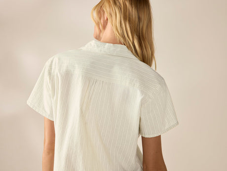 Women's Isla Organic Cotton Undyed w/ Indigo Gray Short Sleeve Pajama Set 4 | Coyuchi at Fig Linens and Home