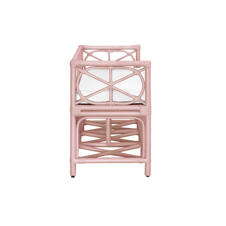 Worlds Away Ferguson Pink Bench at Fig Linens and Home - Side