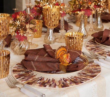 Diadem Brown/Multi Placemat Detail 6 | Kim Seybert at Fig Linens and Home