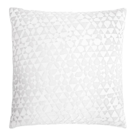 Kevin O’Brien Studio Triangles White Velvet Pillows by Kevin O’Brien Studio - 18” x 18” White at FIG LINENS AND HOME - 1