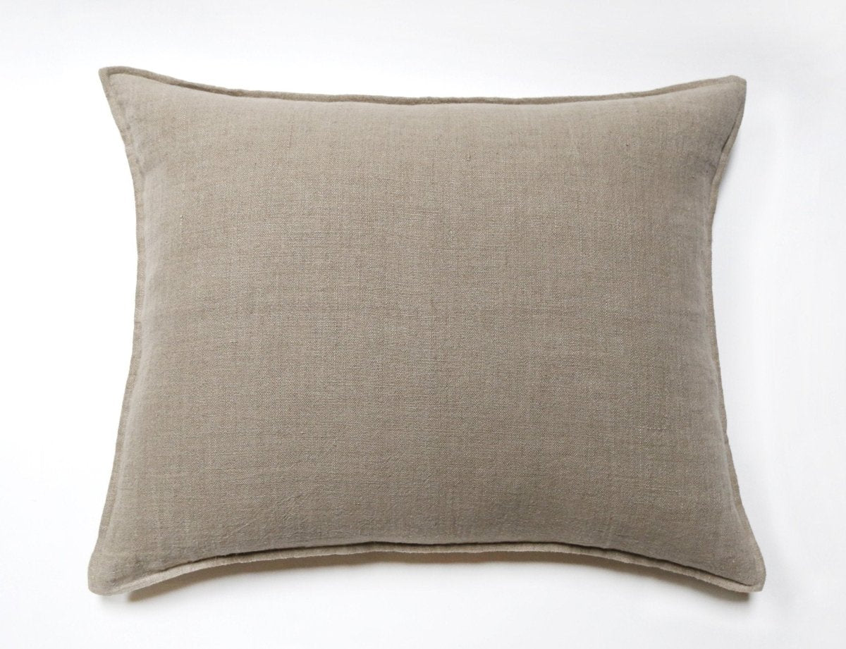 Fig Linens - Pom Pom at Home Montauk Natural Big Throw Pillow