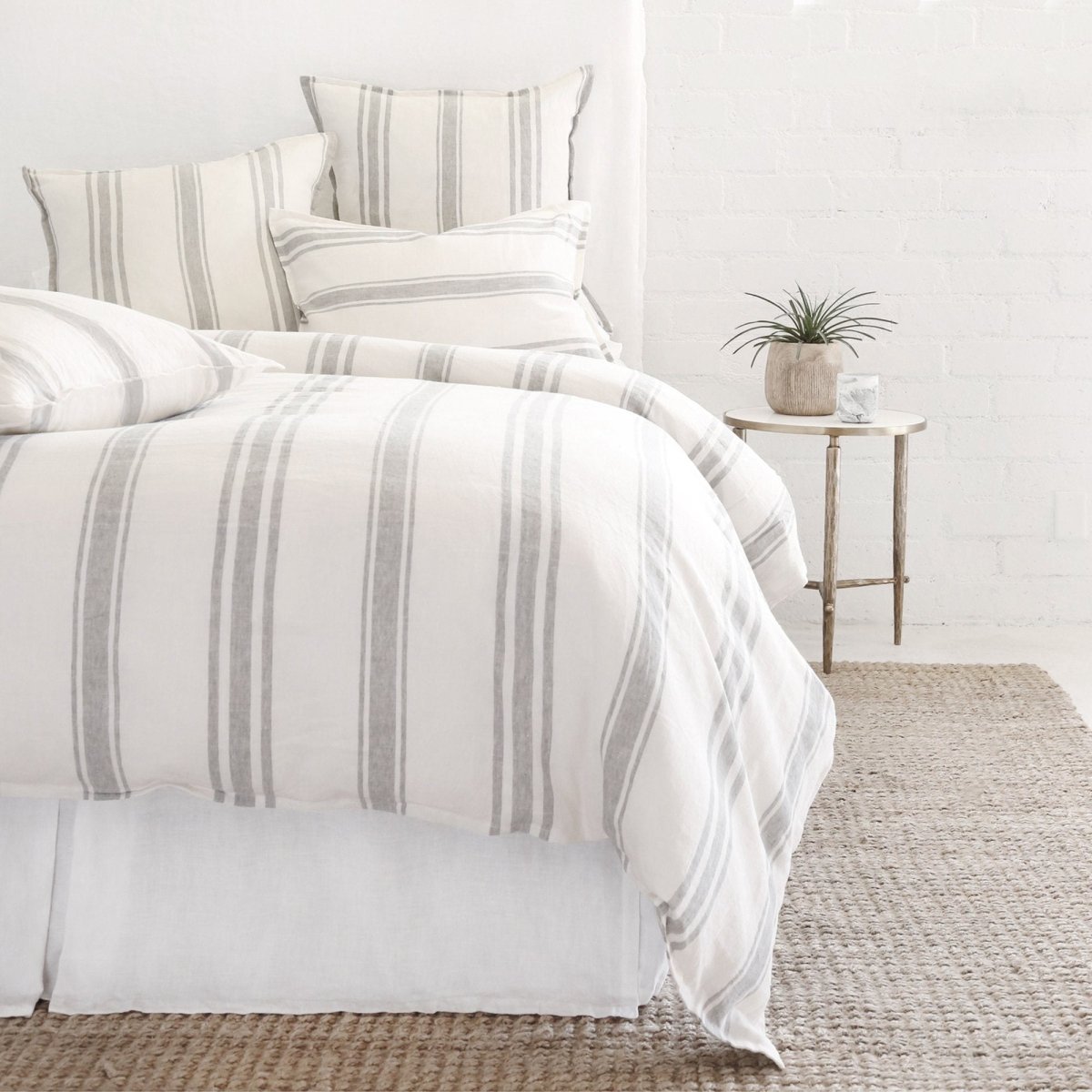 Pom Pom at Home - Jackson Cream & Grey Linen Duvet Collection- Fig Linens