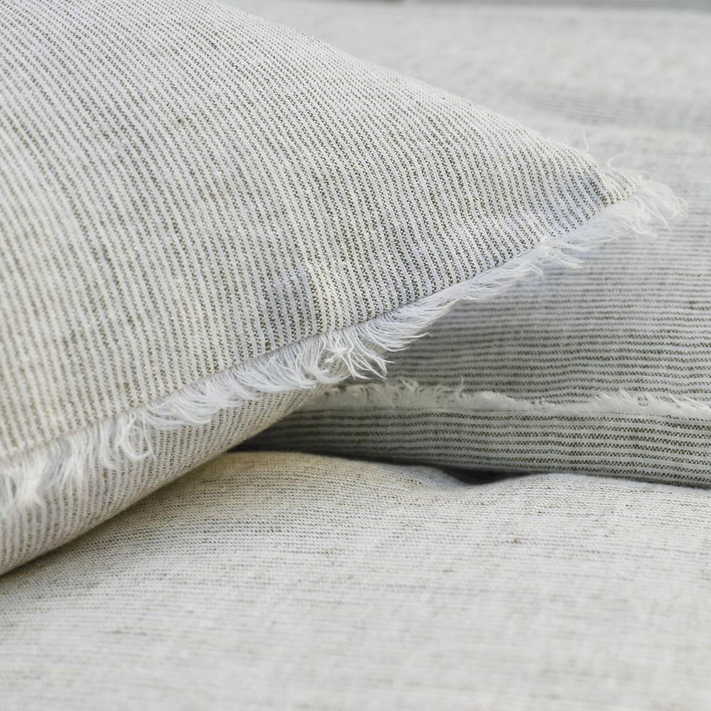 Fig Linens - Pom Pom at Home Bedding - Olive linen sham