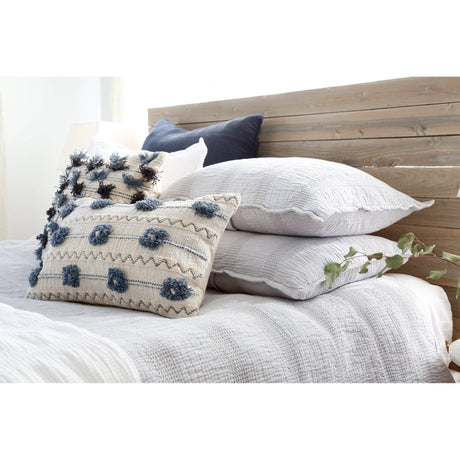 Fig Linens - Pom Pom at Home Soft Grey Shams - Nantucket Metlasse 