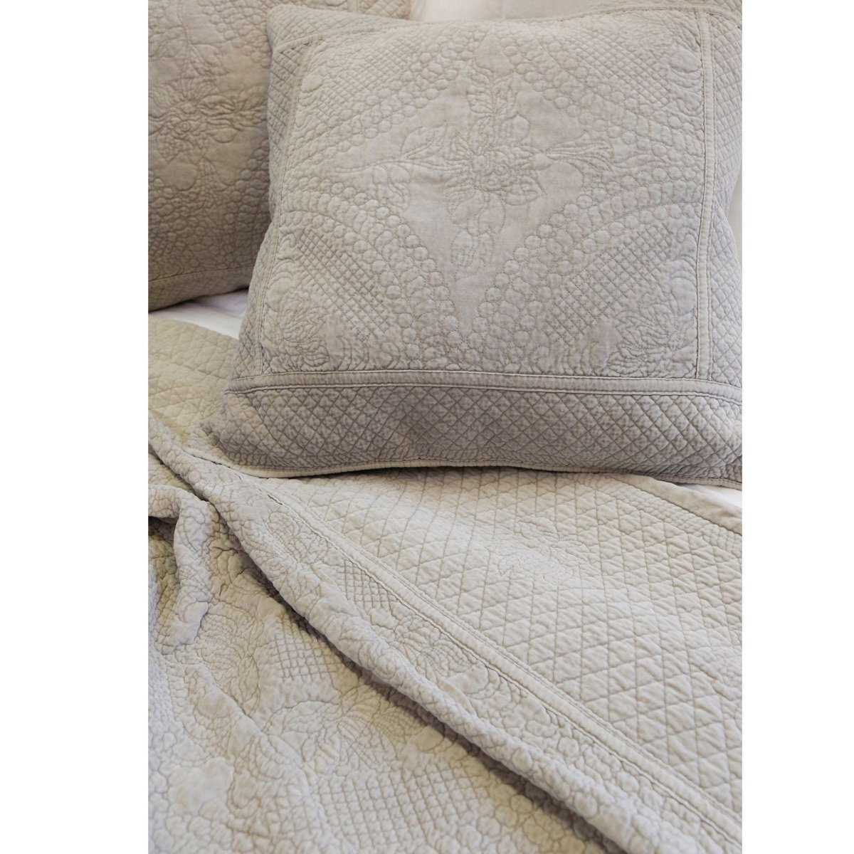Pom Pom at Home -  Marseille Taupe Coverlet Collection - Fig Linens