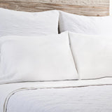 Fig Linens - Pom Pom at Home Bedding - Brussels White Large Euro Shams