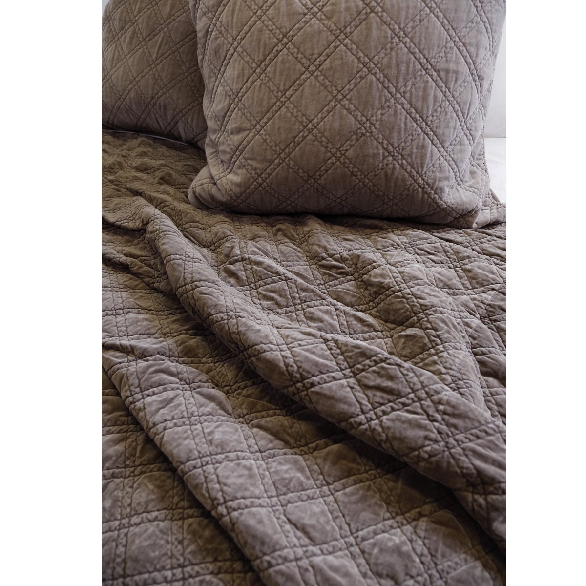 Fig Linens - Pom Pom at Home Brussels - Pewter Bedding - Coverlet and shams