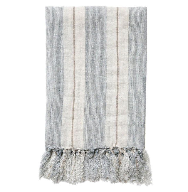 Pom Pom at Home - Laguna Ocean & Natural Linen Blanket - Fig Linens