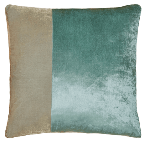 Fig Linens - Kevin O'Brien Studio Velvet Color Block Decorative Pillow - Gold beige