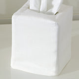 Plain white tissue box cover by Matouk - Fig Linens
