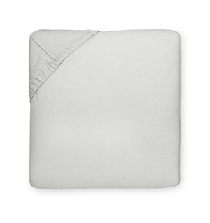 Fitted Sheet - Sferra Celeste Gray Cotton Percale - Grey Bed Sheet at Fig Linens and Home