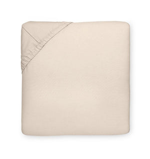 Fitted Sheet - Sferra Celeste Mushroom Cotton Percale - Taupe Bed Sheet at Fig Linens and Home