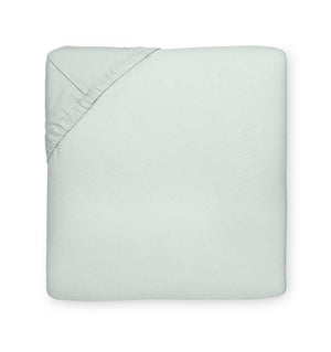 Fitted Sheet - Sferra Celeste Silver Sage Cotton Percale - Sage Bed Sheet at Fig Linens and Home