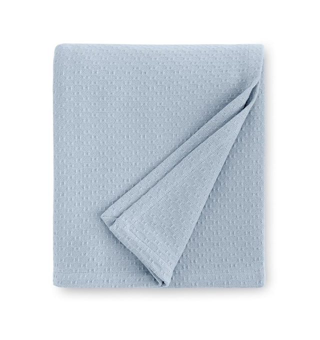 Corino Powder Blue Cotton Blanket by Sferra |  Fig Linens and Home - Blue cotton blanket