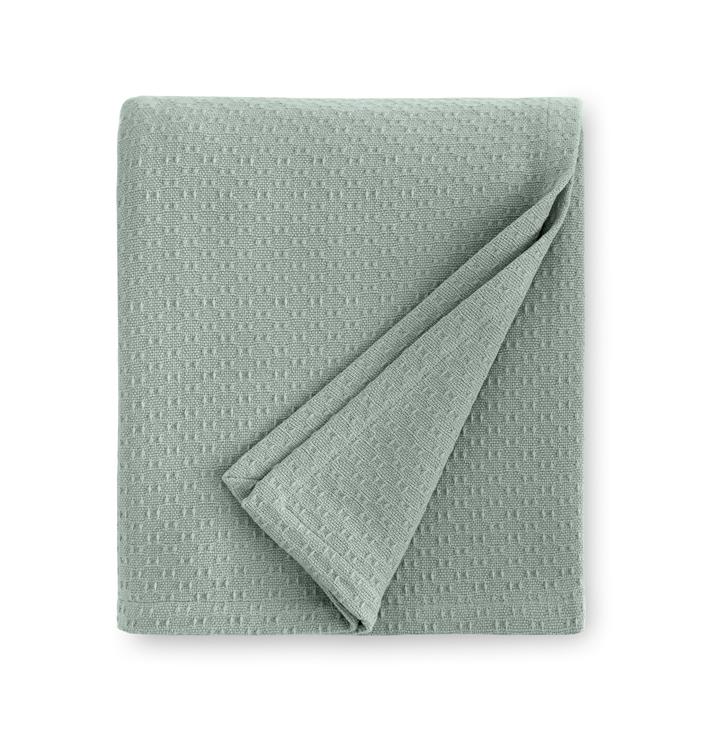 Corino Seagreen Cotton Blanket by Sferra |  Fig Linens and Home - Green Cotton blanket