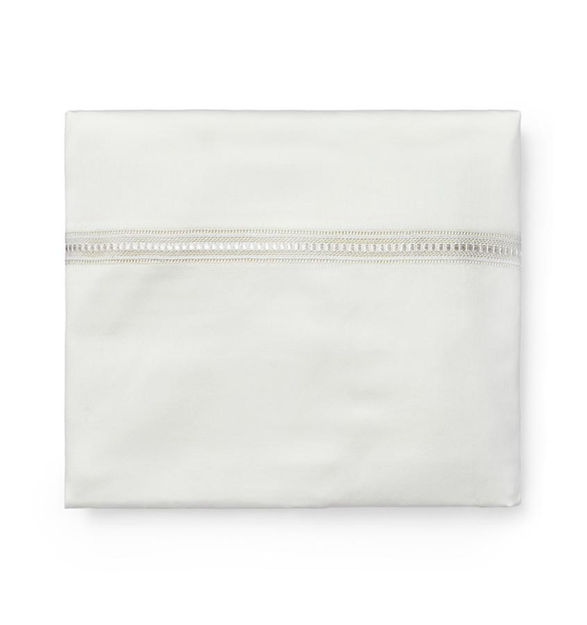Diamante Bedding Collection by Sferra | Fig Linens - Ivory duvet cover