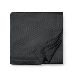 Favo Bedding by Sferra Fine Linens |  Dark Charcoal Gray blanket cover