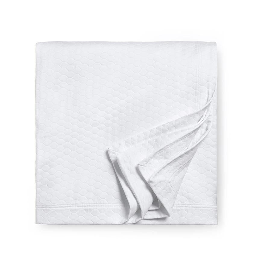 Favo Coverlet in White by Sferra | Fig Linens and Home - White blanket cover