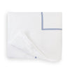Fig Linens - Sferra Bedding - Grand Hotel White and Cornflower Blue Duvet