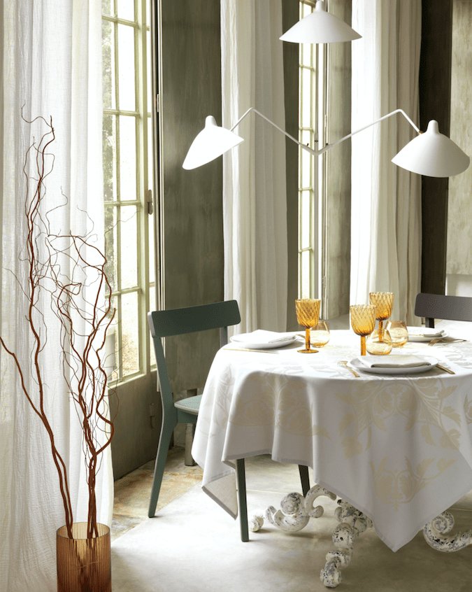 Le Jacquard Français Table Linen Syracuse Beige Fig Linens tablecloth